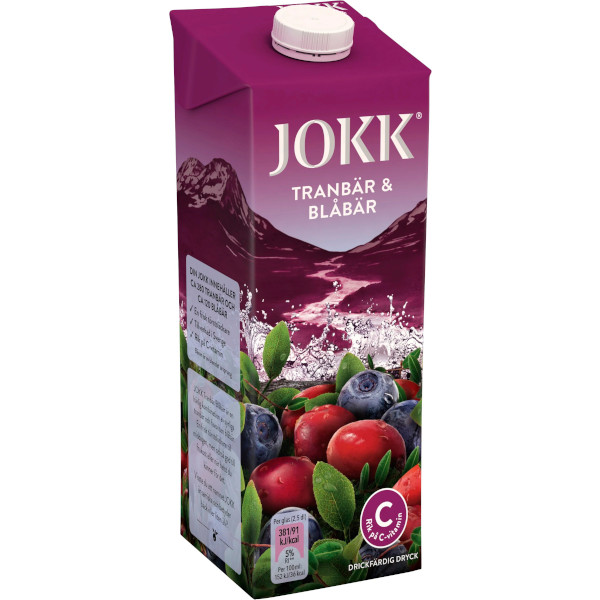 Jokk Bärdryck Tranbär & Blåbär