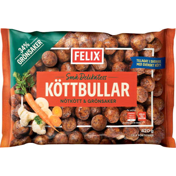 Felix Delikatessköttbullar Nötkött & Grönsaker
