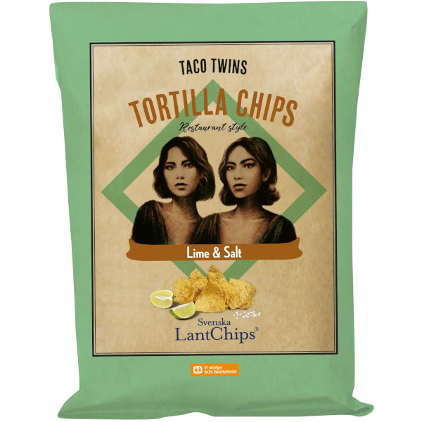 Svenska Lantchips Taco Twins Tortillachips Lime & Salt