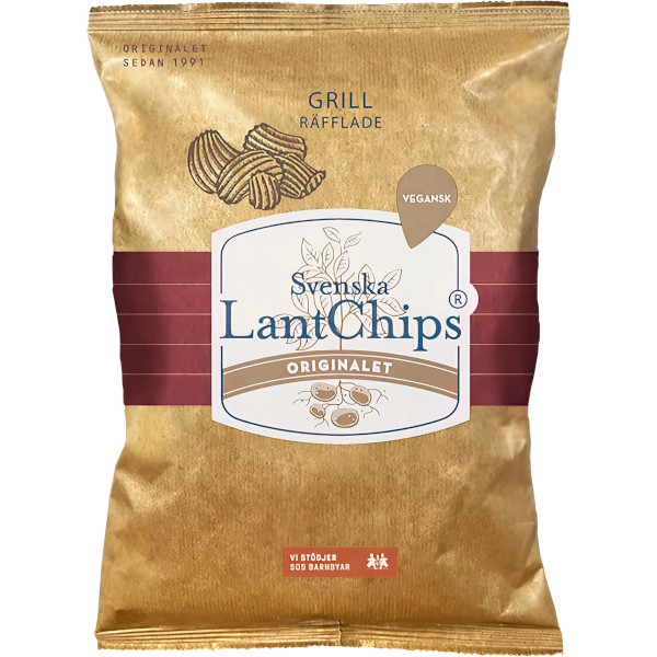 Svenska Lantchips Chips Grill Räfflade