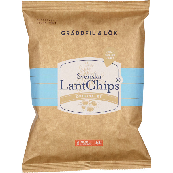 Svenska Lantchips Chips Gräddfil & Lök