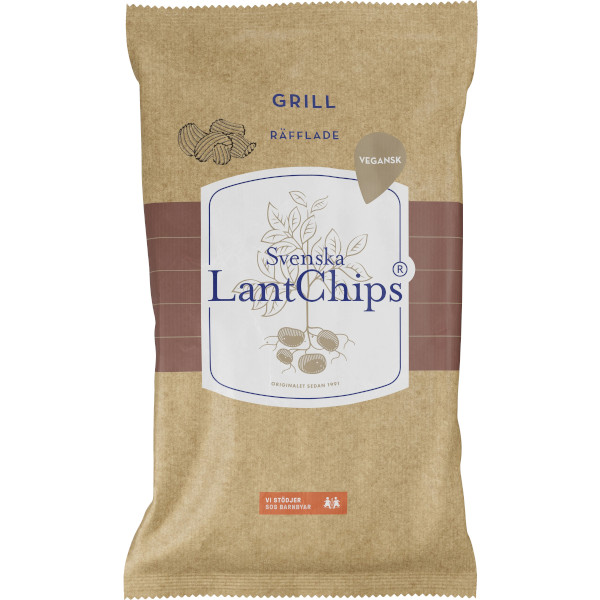 Svenska Lantchips Chips Grill Räfflade