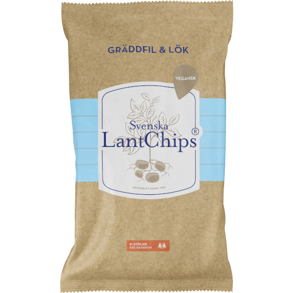 Svenska Lantchips Chips Gräddfil & Lök
