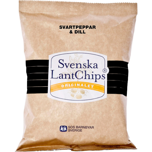 Svenska Lantchips Chips Svartpeppar & Dill
