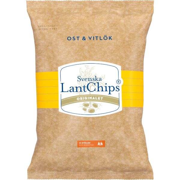 Svenska Lantchips Chips Ost & Vitlök