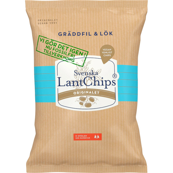 Svenska Lantchips Chips Gräddfil & Lök