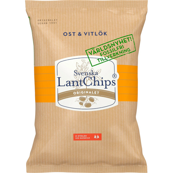 Svenska Lantchips Chips Ost & Vitlök