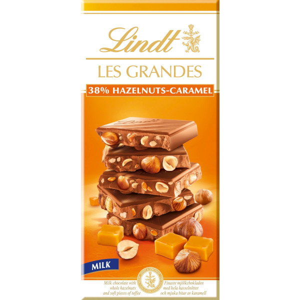 Lindt Chokladkaka Les Grandes Milk Hazelnuts/Caramel