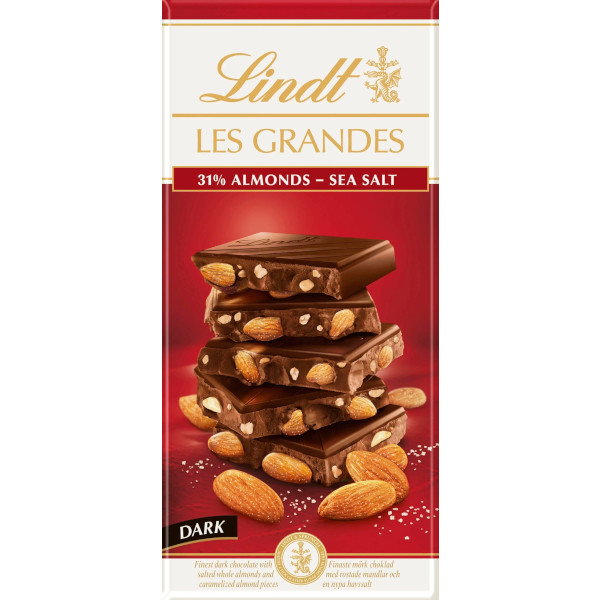Lindt Chokladkaka Les Grandes Dark Almonds/Sea Salt