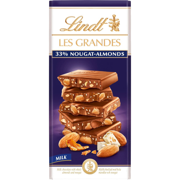 Lindt Chokladkaka Les Grandes Milk Nougat/Almonds