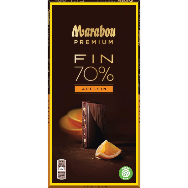 Marabou Chokladkaka Premium Fin 70% Apelsin