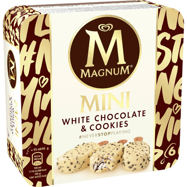 Magnum Glasspinne White Chocolate & Cookies Mini